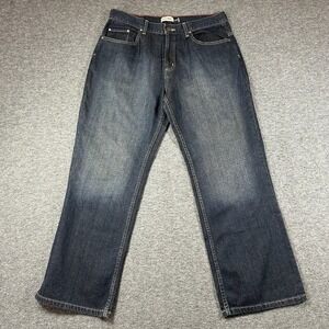 Vintage Y2K Anchor Blue Loose Straight Medium Wash Jeans‎ Mens 33x30